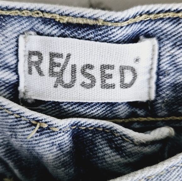 RE/USED | 100% cotton criss-cross high waist straight leg jeans - Picture 6 of 9